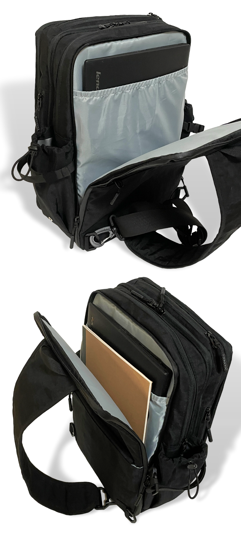 14インチ、A4が入る驚異の6層構造と15ポケットで収納上手なスリング 14インチ、A4が入る驚異の6層構造と15ポケットで収納上手なスリング